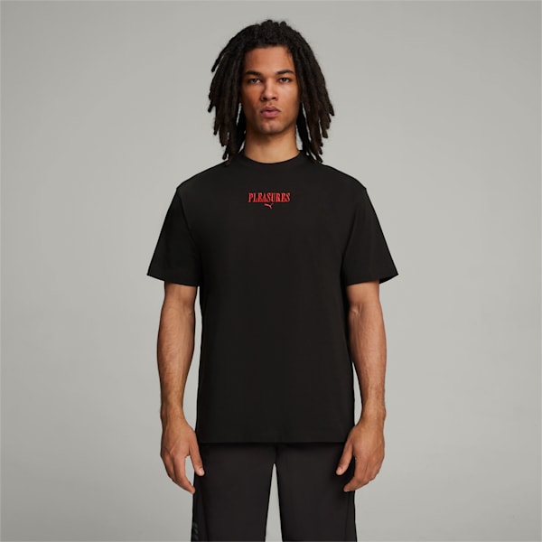 メンズ PUMA x PLEASURES グラフィック 半袖 Tシャツ, PUMA Black, extralarge-JPN