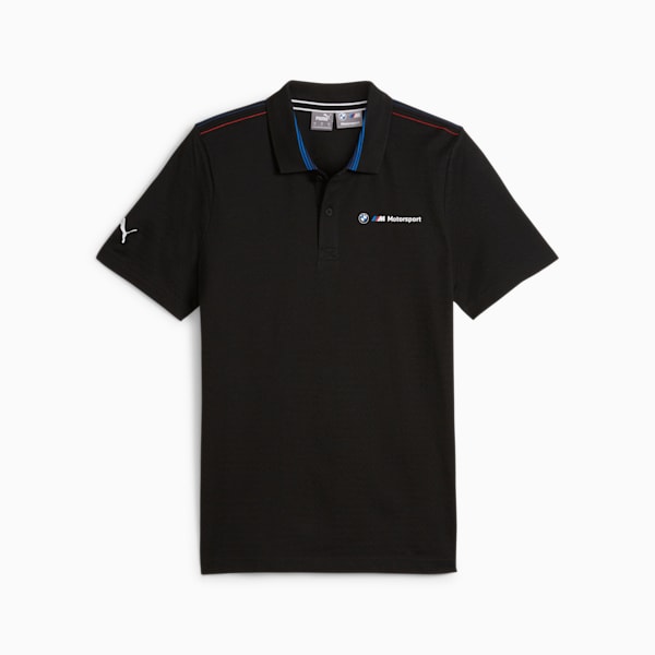 BMW M Motorsport Men's Jacquard Polo, PUMA Black, extralarge