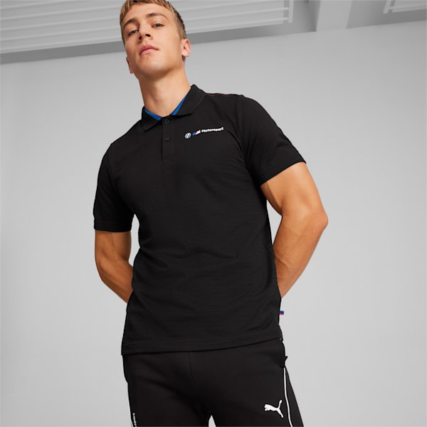 BMW M Motorsport Men's Jacquard Polo, PUMA Black, extralarge-IND