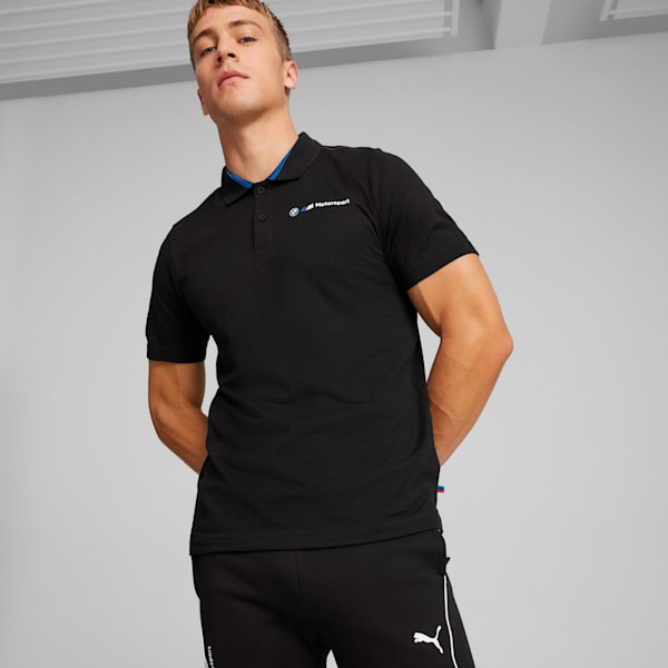 BMW M Motorsport Men's Jacquard Polo, PUMA Black, extralarge