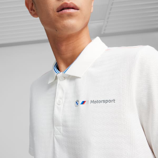 BMW M Motorsport Men's Jacquard Polo, PUMA White, extralarge