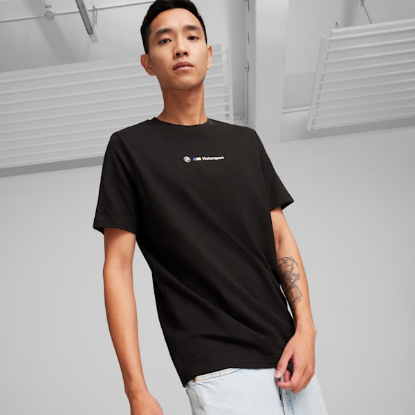 BMW M Motorsport Men's Jacquard Tee, PUMA Black, extralarge