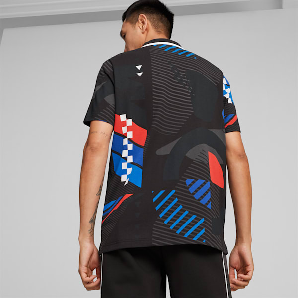 BMW M Motorsport Men's All-Over Print Polo, PUMA Black-AOP, extralarge