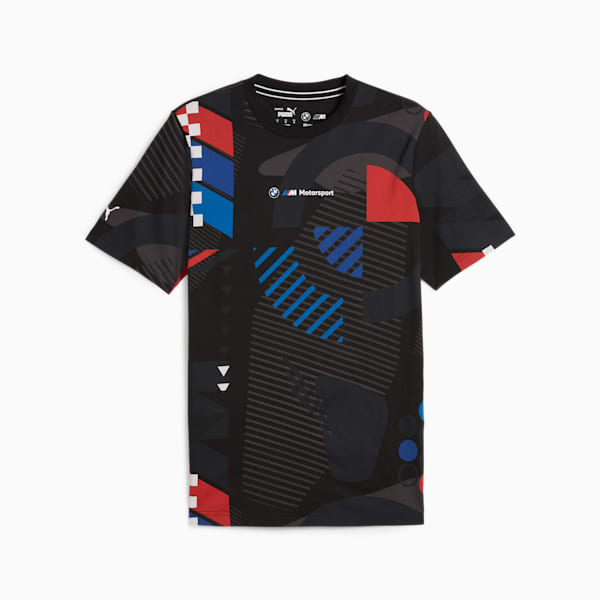 BMW M Motorsport Men's Printed T-shirt, PUMA Black-AOP, extralarge-IND