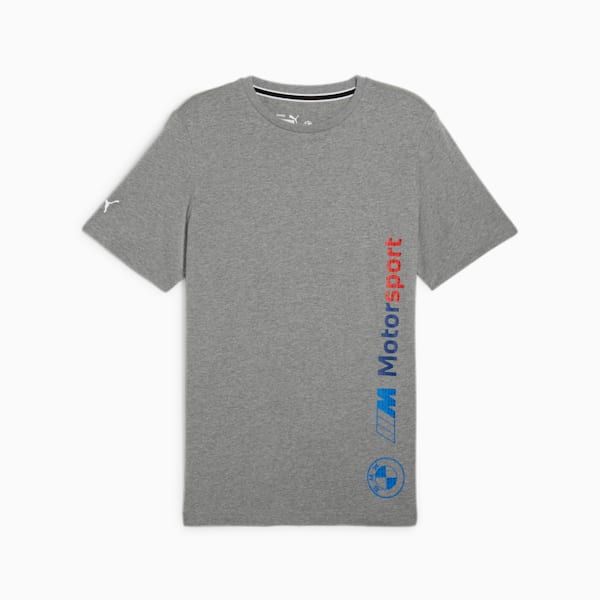 BMW M Motorsport Men's Logo Tee, Medium Gray Heather, extralarge