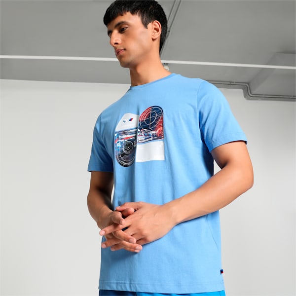 BMW M Motorsport Print Men's T-shirt, Blue Skies, extralarge-IND