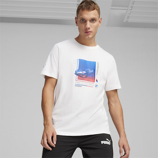 BMW M Motorsport Men's Car Graphic T-shirt, PUMA White, extralarge-IND