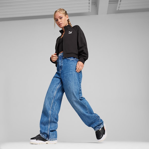 Women's puma off the shoulder t7 jacket sale