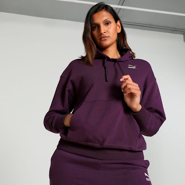 BETTER CLASSICS Women's Relaxed Fit Hoodie, Midnight Plum, extralarge-IND