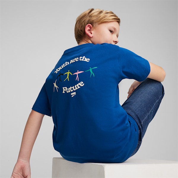 DOWNTOWN Youth Graphic T-shirt, Cobalt Glaze, extralarge-IND