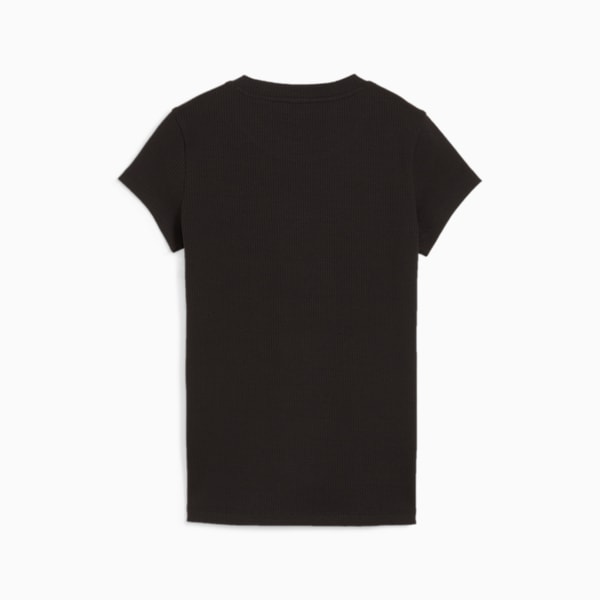 CLASSICS Women's Ribbed Slim Fit T-shirt, PUMA Black, extralarge-AUS