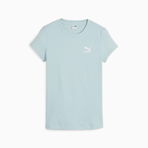 CLASSICS Women's Ribbed Slim Tee, Turquoise Surf, extralarge