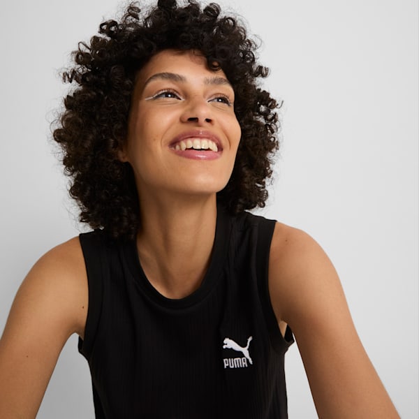 Top côtelé décontracté CLASSICS Femme, PUMA Black, extralarge