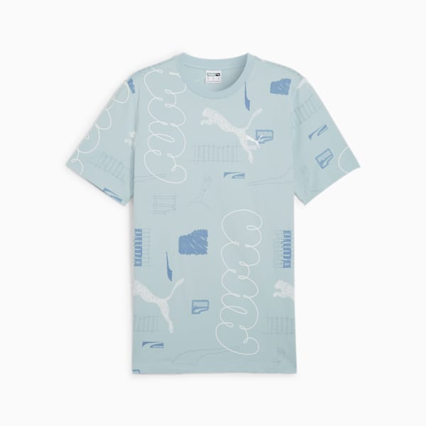 Playera para hombre con estampado integral BRAND LOVE, Turquoise Surf-AOP, extralarge