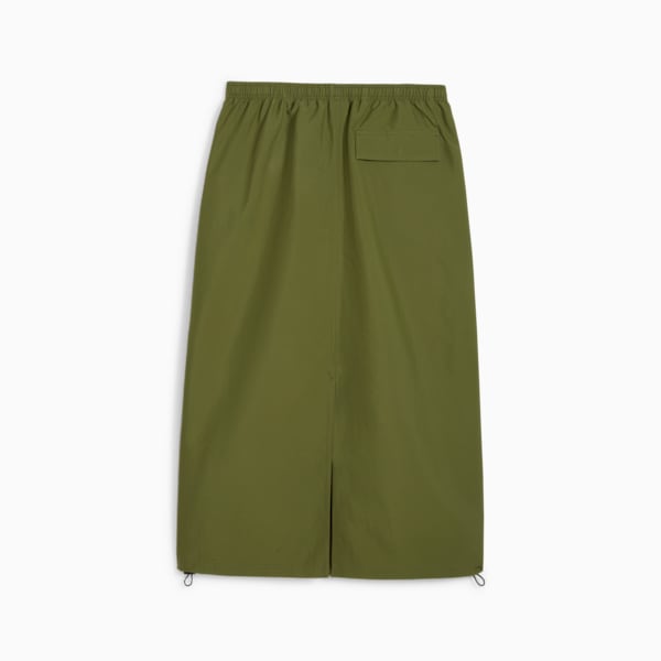 DARE TO Women's Midi Woven Skirt, Olive Green, extralarge-IND