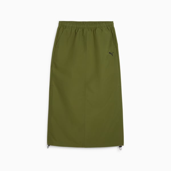 DARE TO Women's Midi Woven Skirt, Olive Green, extralarge-IND