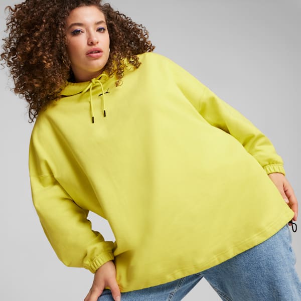 DARE TO Women's Oversized Hoodie, Lime Sheen, extralarge