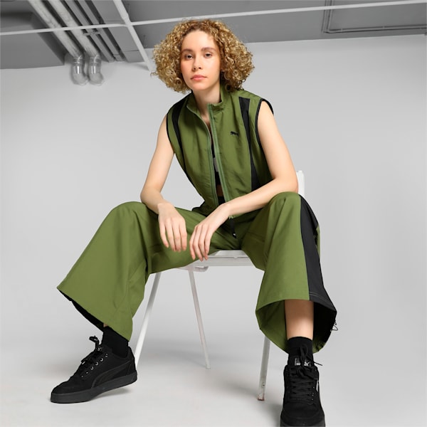DARE TO Women's Woven Vest, Olive Green, extralarge-IND