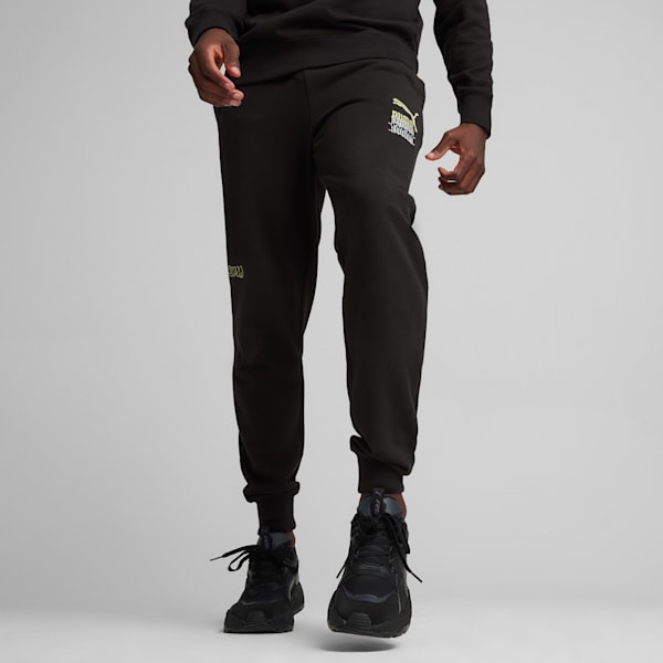 Black Sweat Cuffed High Waist Sweatpants