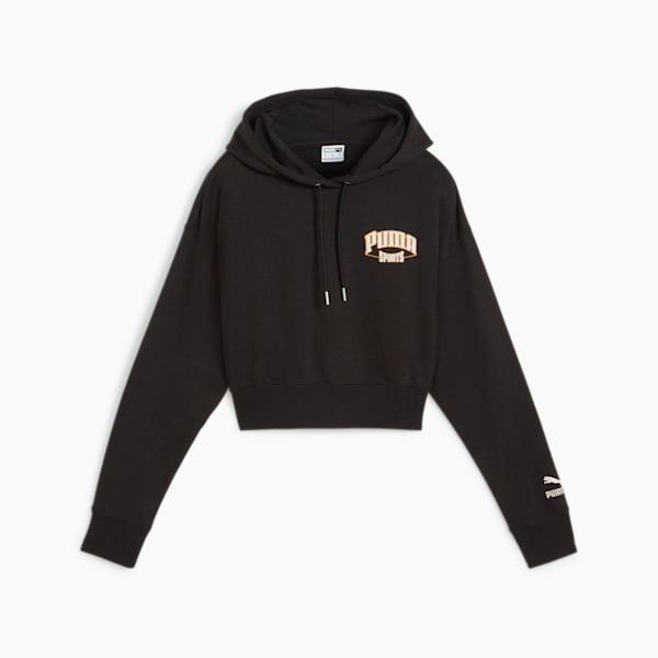 ウィメンズ フォー ザ ファンベース クロップド フーディ, PUMA Black, extralarge-JPN