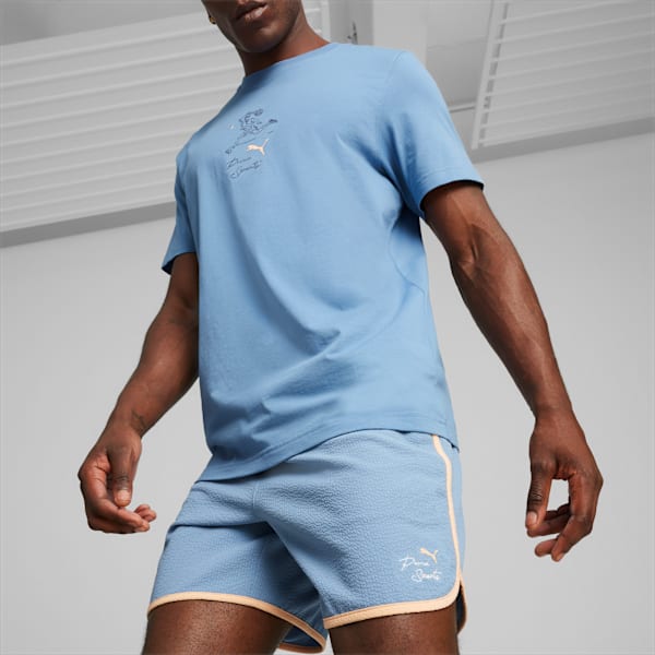 PUMA TEAM Men's Medium Rise Training Shorts, Zen Blue, extralarge-IND