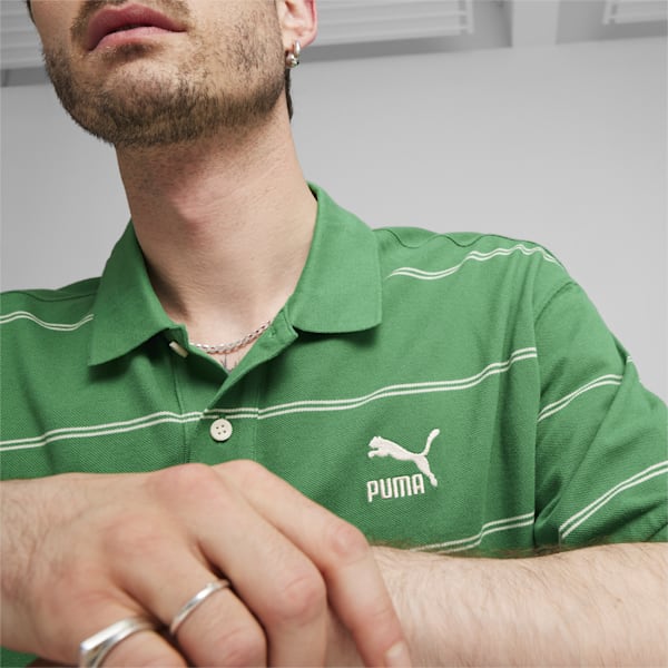 PUMA TEAM Men's Relaxed Fit Polo, Archive Green-AOP, extralarge-AUS