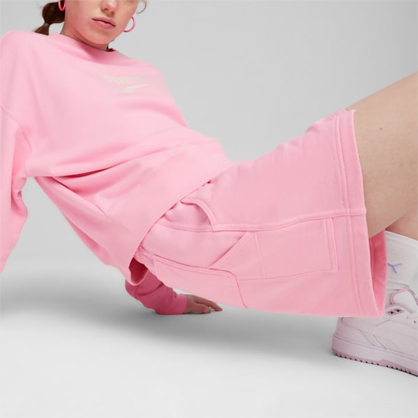Pantalones cortos de cintura alta para mujer DOWNTOWN, Pink Lilac, extralarge
