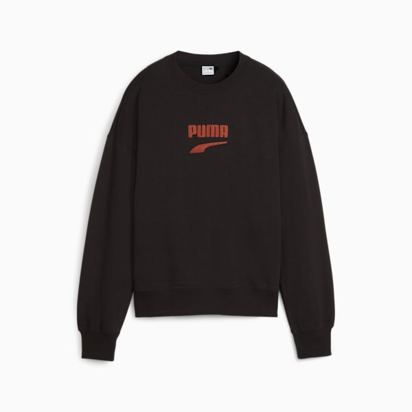 DOWNTOWN Women's Oversized Crew, PUMA Black, extralarge