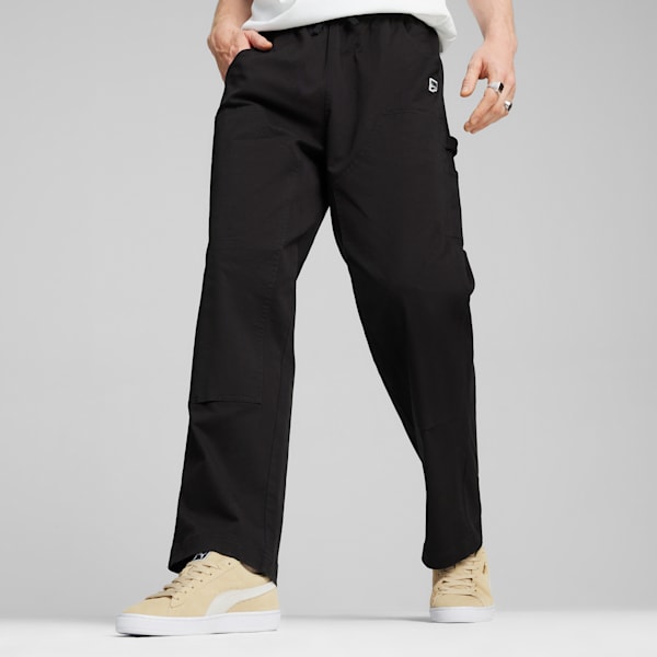 DOWNTOWN Men's Double Knee Pants, PUMA Black, extralarge