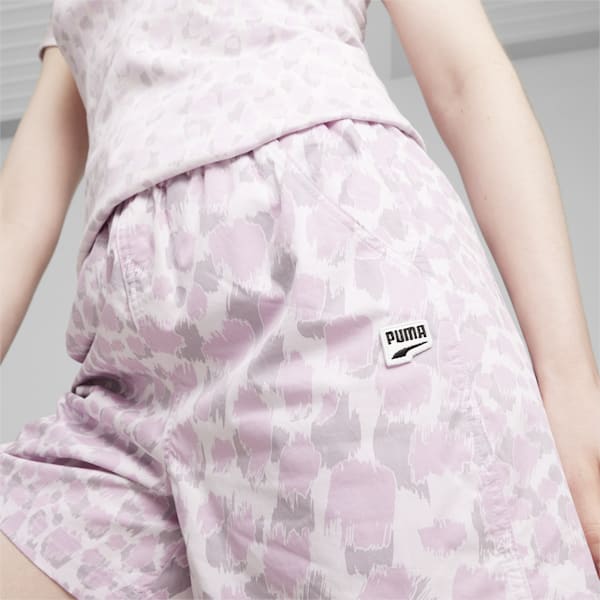 DOWNTOWN Woven Kitten Women's Shorts, Grape Mist-AOP, extralarge