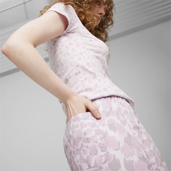 Shorts Mujer DOWNTOWN Kitten, Grape Mist-AOP, extralarge