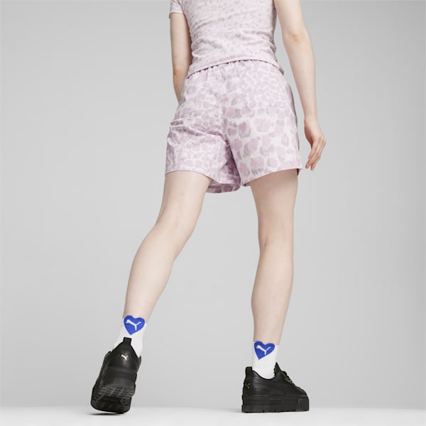 DOWNTOWN Woven Kitten Women's Shorts, Grape Mist-AOP, extralarge