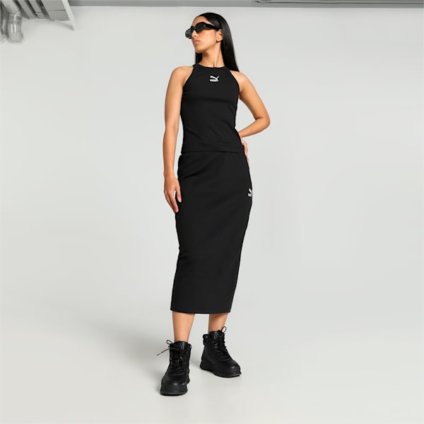 CLASSICS Women's Ribbed Slim Tank, PUMA Black, extralarge-IND