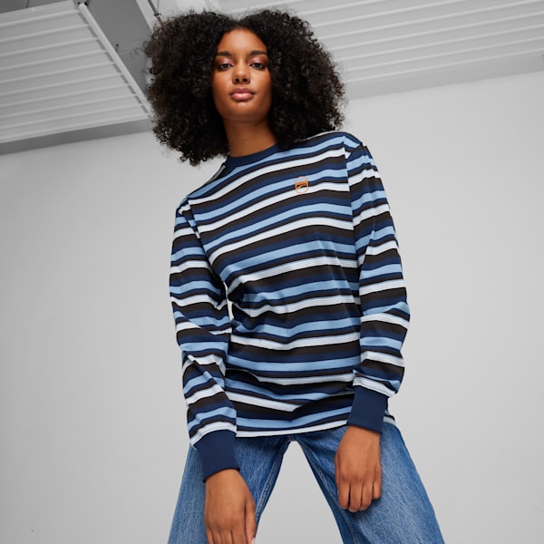 Puma striped sweatshirt best sale