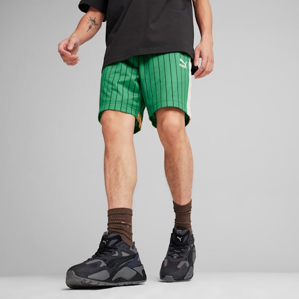 For the Fanbase T7 Men's Mesh Shorts, Archive Green-AOP, extralarge