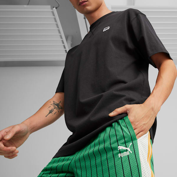 For the Fanbase T7 Men's Mesh Shorts, Archive Green-AOP, extralarge