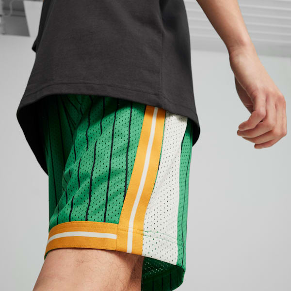 For the Fanbase T7 Men's Mesh Shorts, Archive Green-AOP, extralarge