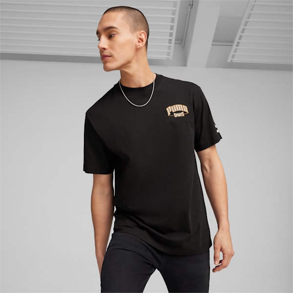 For the Fanbase PUMA TEAM Men's Graphic Tee, PUMA Black, extralarge