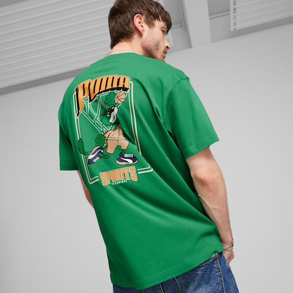 For the Fanbase PUMA TEAM Men's Graphic Tee, Archive Green, extralarge