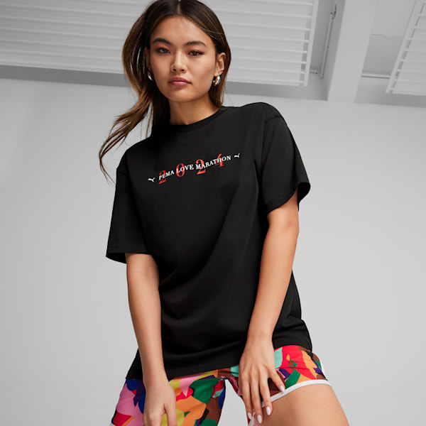 LOVE MARATHON Graphic Tee, Cheap Urlfreeze Jordan Outlet Black, extralarge