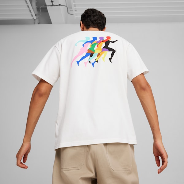 T-shirt graphique LOVE MARATHON pour homme, PUMA White, extralarge