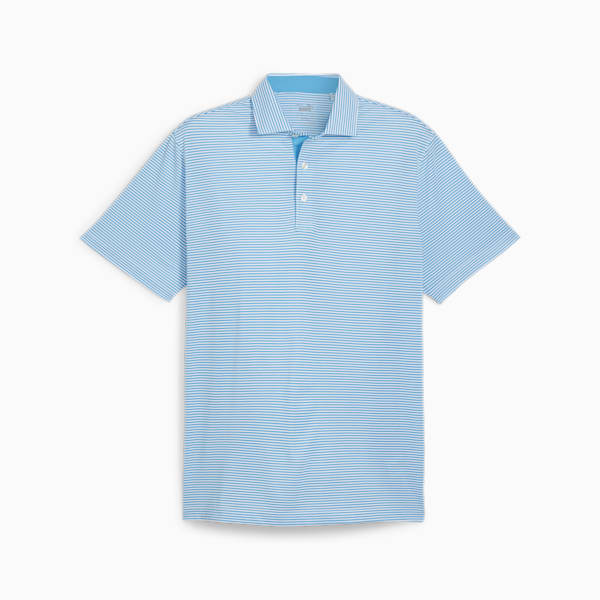 Isle Men's Golf Pique Polo, Aqua Blue-White Glow, extralarge