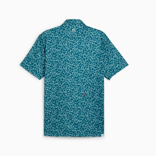 CLOUDSPUN Men's Golf Butterflies Polo, Ocean Tropic-Zen Blue, extralarge