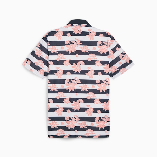 Polo de golf Garden Pique para hombre, Deep Navy-Melon Punch, extralarge