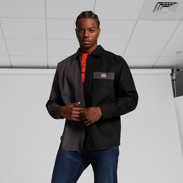 NYC Remix Men's Overshirt, Dark Coal, extralarge