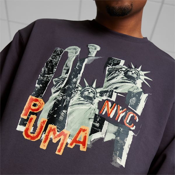 NYC REMIX Men's Graphic Sweatshirt, Dark Coal, extralarge