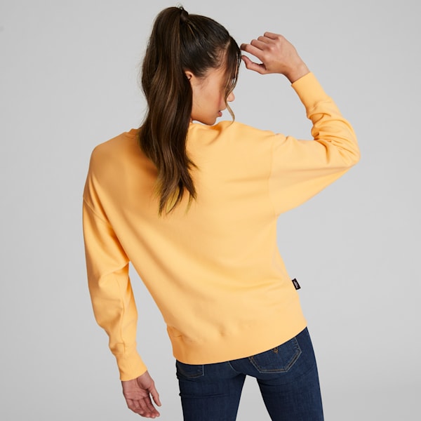 NYC Remix Crew Neck Women's Sweatshirt, Flaxen, extralarge