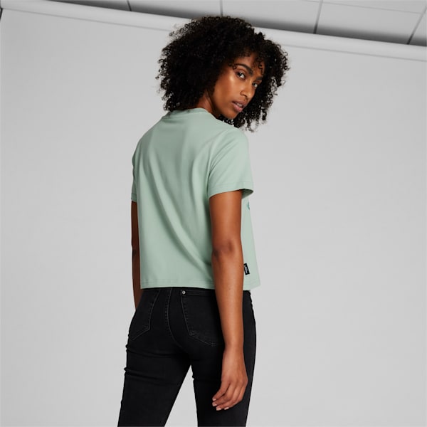 NYC REMIX Women's Cropped Graphic Tee, Green Fog, extralarge