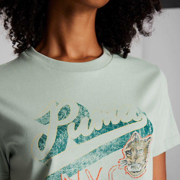NYC REMIX Women's Cropped Graphic Tee, Green Fog, extralarge