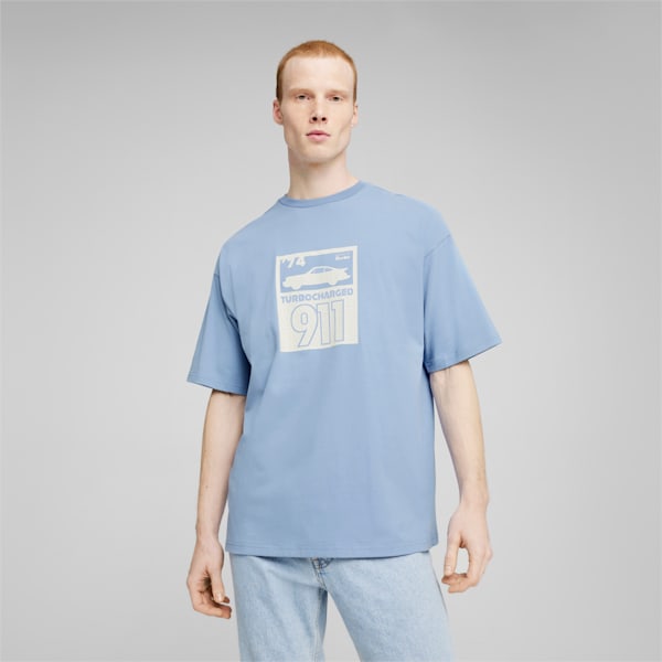 Porsche Legacy Statement Men's Motorsport T-shirt, Zen Blue, extralarge-IDN